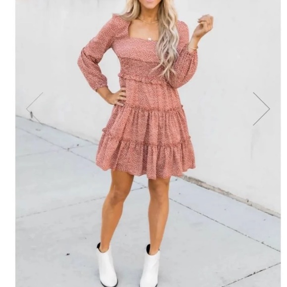 COPY - Humble Attitude Printed Rust Dress - Picture 2 of 3